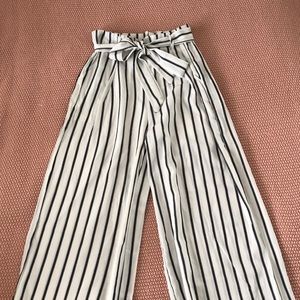 Self tie striped pants
